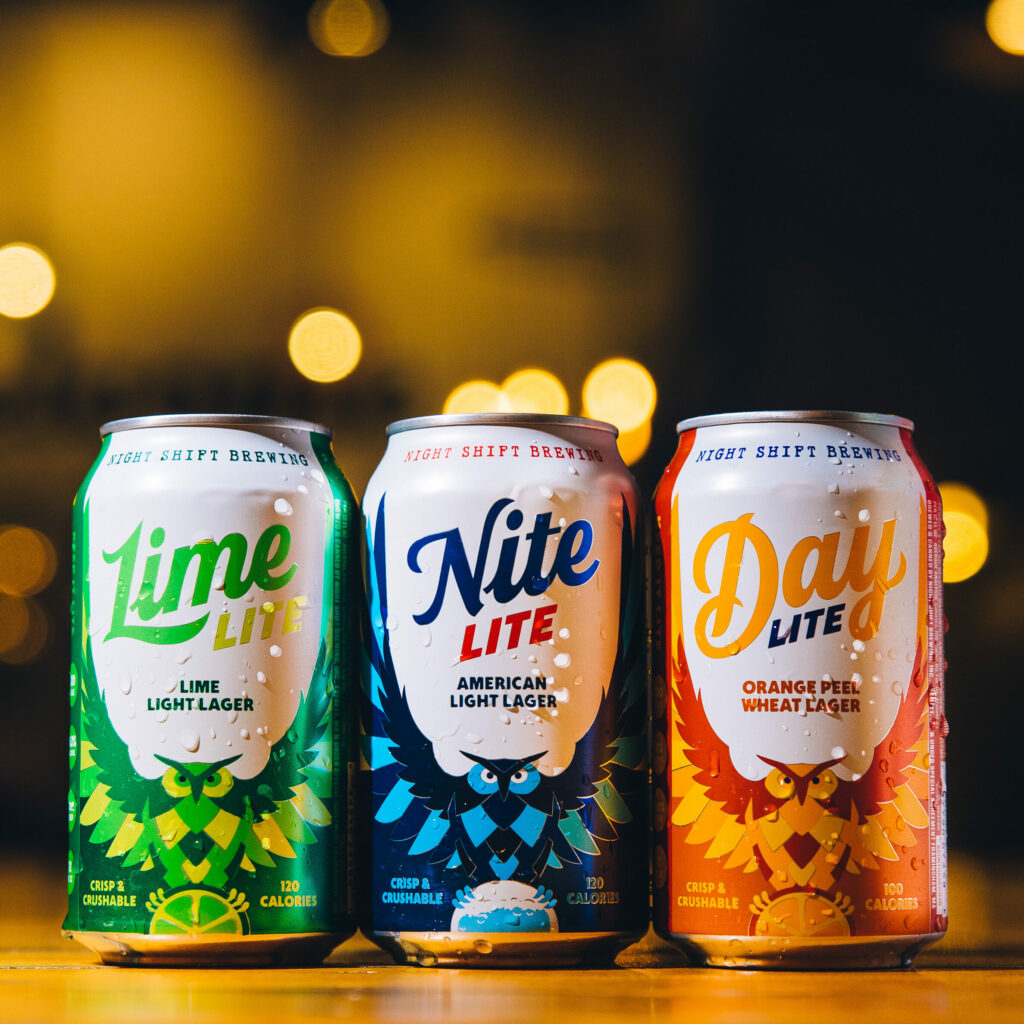 the three beers in the lite owl party pack