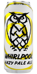Whirlpool Night Shift can with owl and yellow swirls in the background